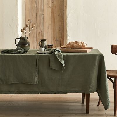 Tablecloth - Organic Khaki ROUND 180