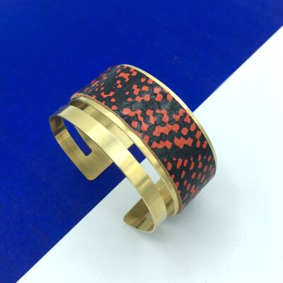 Brazalete Anita en pitón rojo negro