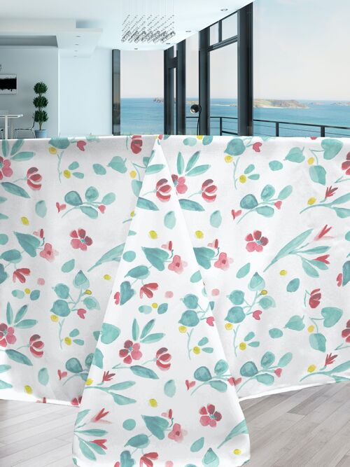 Nappe coton enduit - Ariette Aqua RECT 160x200