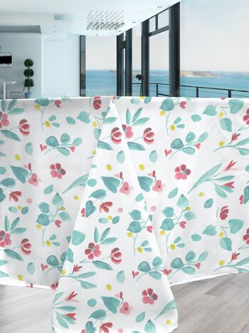 Nappe coton enduit - Ariette Aqua RECT 160x300