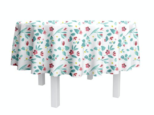 Nappe coton enduit - Ariette Aqua RONDE 160