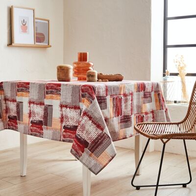 Nappe coton enduit - Brush Rouge RECT 160x250