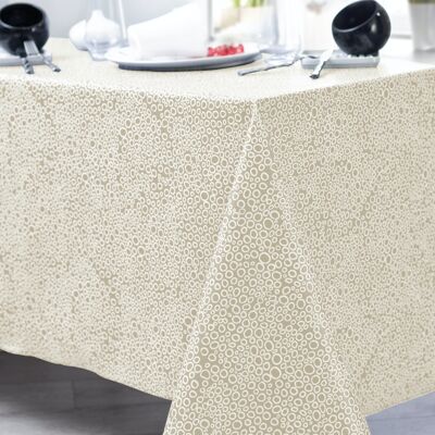 Coated cotton tablecloth - Bulle Creme RECT 160x200