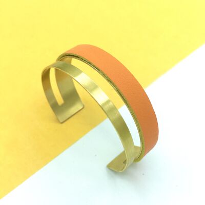 Brazalete de ágata naranja brillante