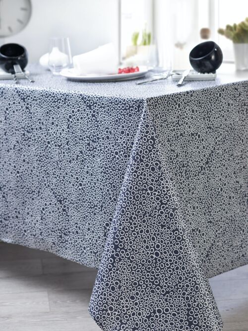 Nappe coton enduit - Bulle Navy RECT 160x200