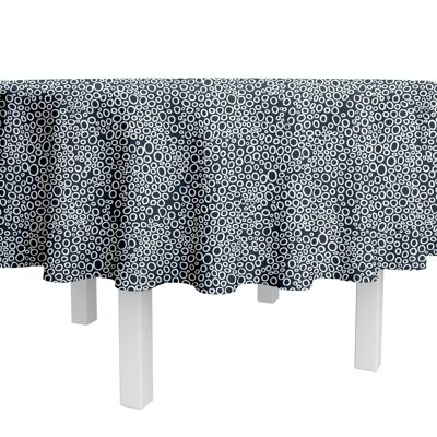 Coated cotton tablecloth - Bulle Navy ROUND 160