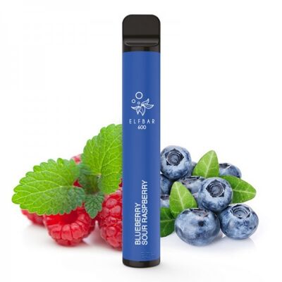 Elfbar 600 EShisha Jetable Vape Myrtille Aigre Framboise