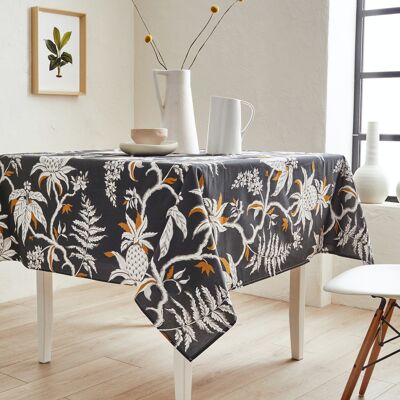 Coated cotton tablecloth - Esperanza Anthracite RECT 160x200