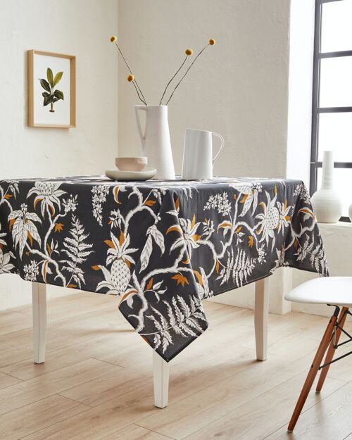 Nappe coton enduit - Esperanza Anthracite RECT 160x300