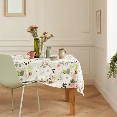 Coated cotton tablecloth - Florilege Multicolor CARRE 160x160