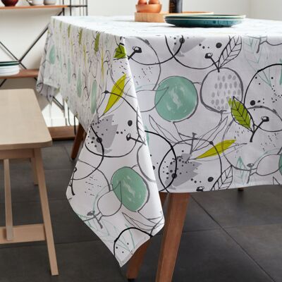 Coated cotton tablecloth - Frutto Green RECT 160x300