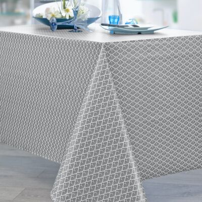 Coated cotton tablecloth - Gatsby Gray ROUND 160