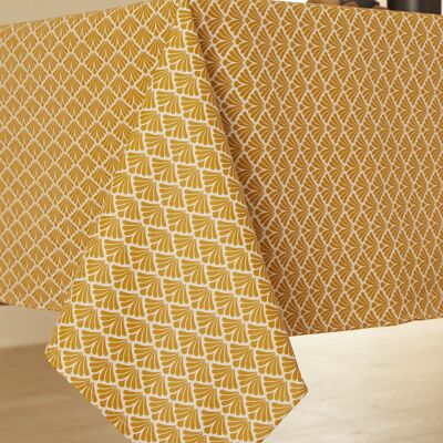 Coated cotton tablecloth - Gatsby Spice Yellow RECT 160x200