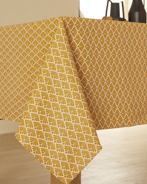 Nappe coton enduit - Gatsby Jaune Epice RECT 160x250