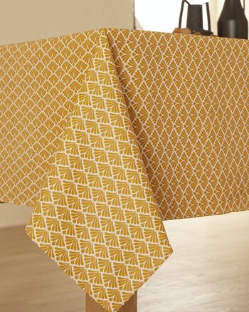 Nappe coton enduit - Gatsby Jaune Epice RECT 160x300