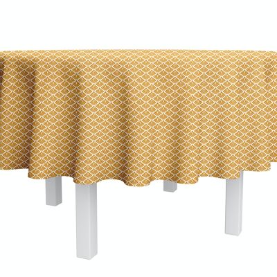Coated cotton tablecloth - Gatsby Spicy Yellow ROUND 160