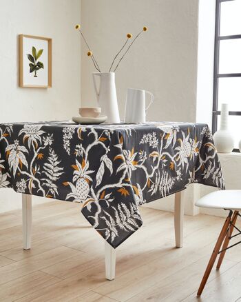 Nappe coton enduit - Esperanza Anthracite RECT 160x250