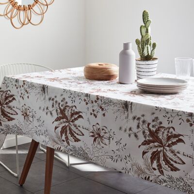 Coated cotton tablecloth - Havana Sepia RECT 160x200