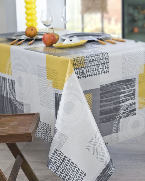 Nappe coton enduit - Magic ethnic Granit RECT 160x250