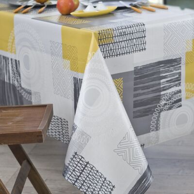 Tischdecke aus beschichteter Baumwolle - Magic Ethno Granit CARRE 160x160