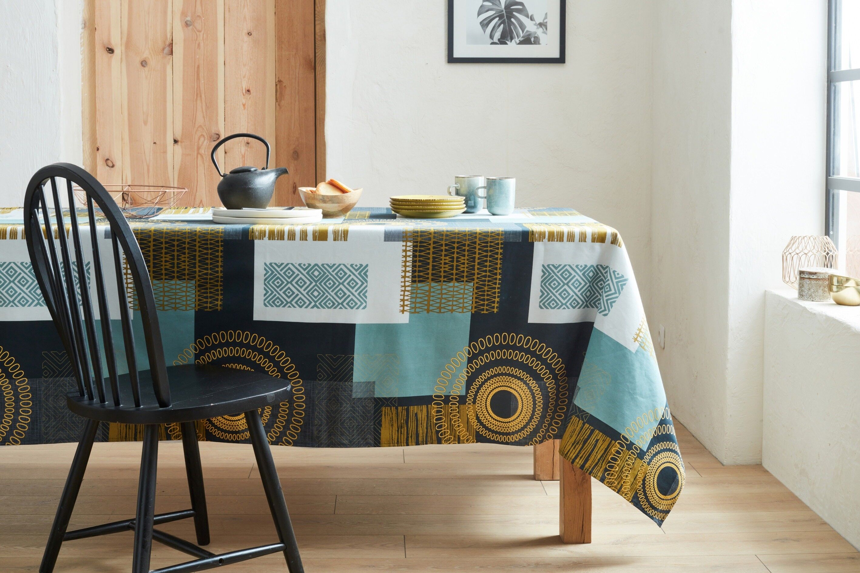 Buy wholesale Coated cotton tablecloth - Magic ethnic Zinc RECT