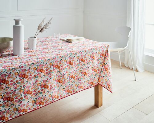 Nappe coton enduit - Millefiori Blanc RECT 160x200