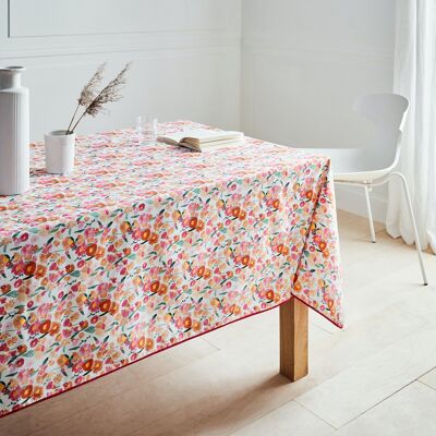 Nappe coton enduit - Millefiori Blanc RECT 160x200