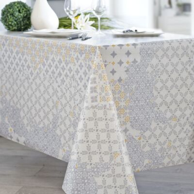 Coated cotton tablecloth - Montena Glacier RECT 160x350