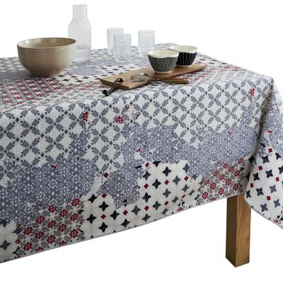 Coated cotton tablecloth - Montena Red RECT 160x250