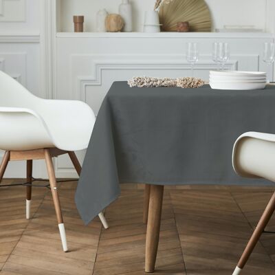 Damask Tablecloth - Bindweed Steel SQUARE 160x160