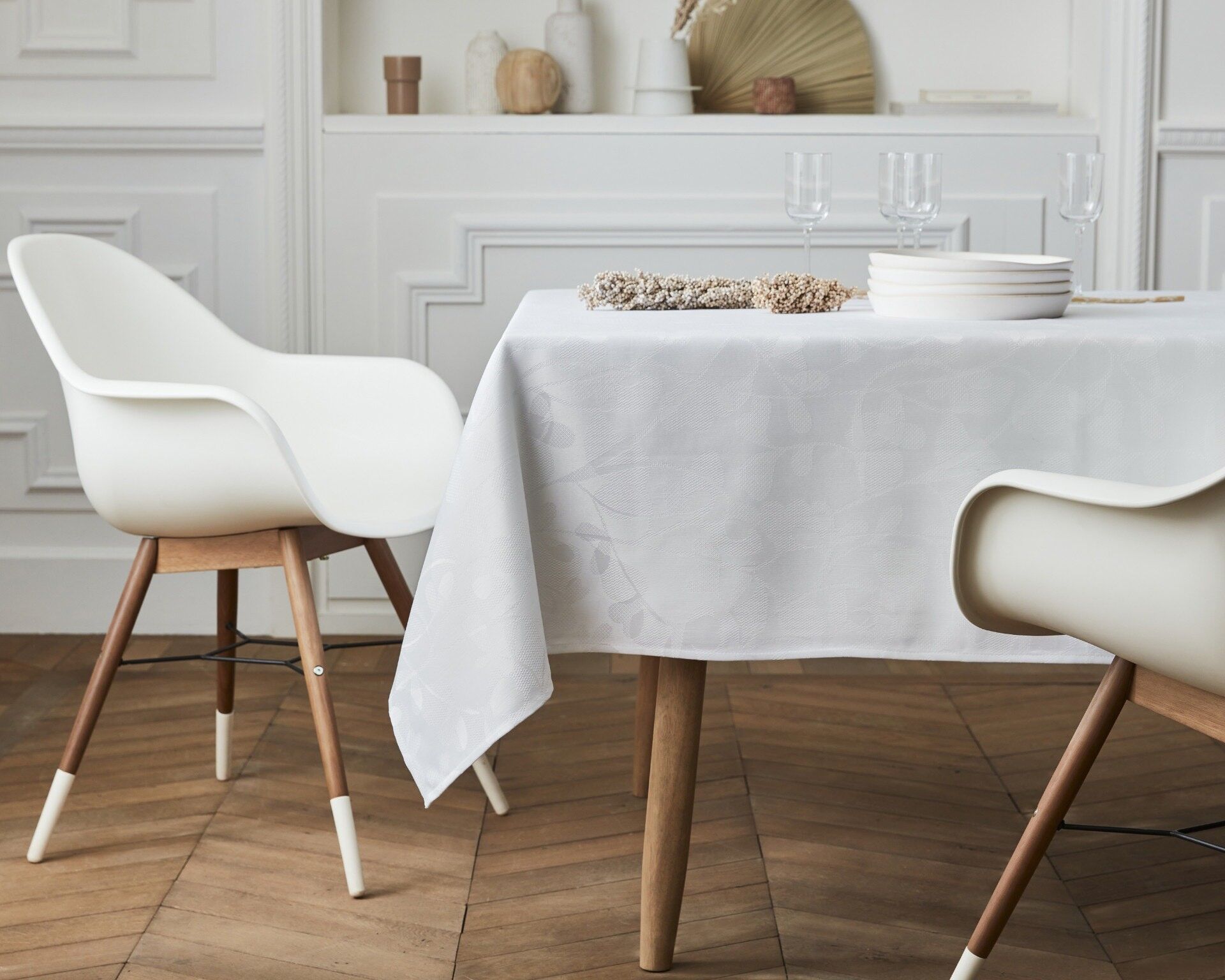 Tovaglia Damascata - Convolvolo Bianco RECT 160x350