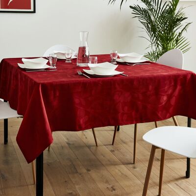 Damast-Tischdecke - Bindweed Ruby RECT 160x350