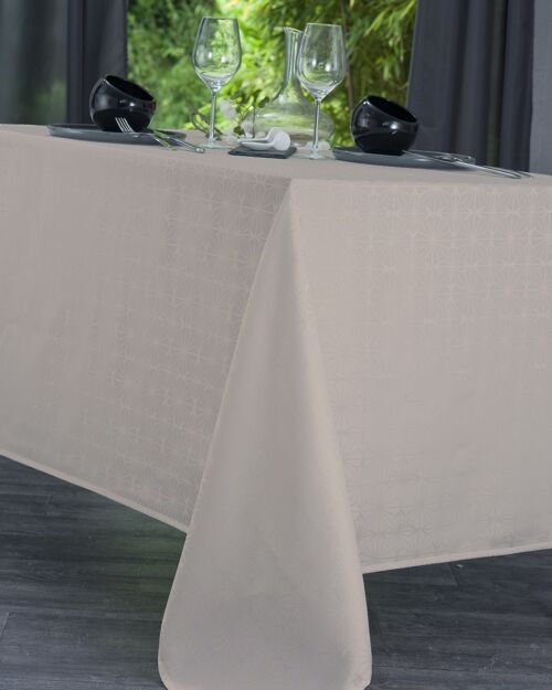 Nappe Damassé - Venezia Rose poudré OVALE 160x240