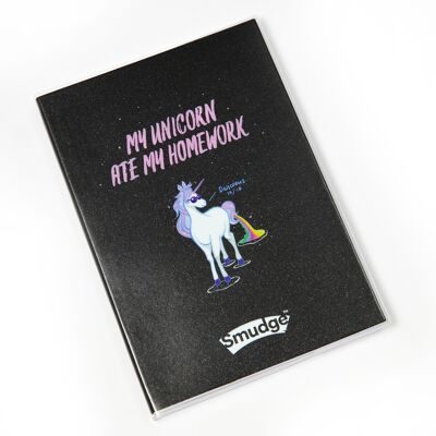 Unicorn Ate My Homework A4 Premium Notebook