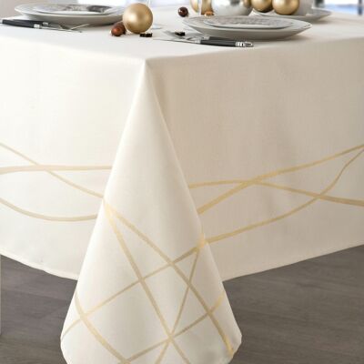 Damask Tablecloth - Ivory Detrier RECT 150x300