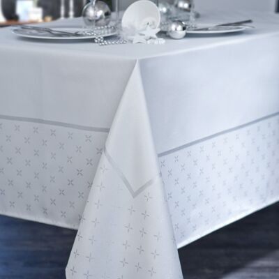 Damask Tablecloth - Frandy White RECT 145x300