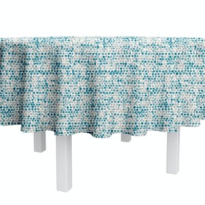 Nappe coton enduit - Perle Bleu RONDE 160