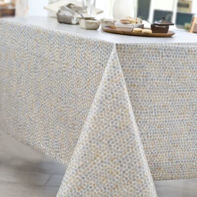 Nappe coton enduit - Perle Gris RECT 160x250