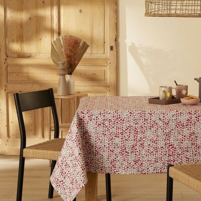 Tischdecke aus beschichteter Baumwolle - Red Pearl RECT 160x250