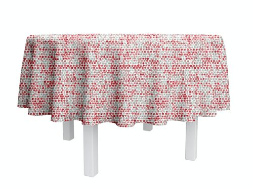 Nappe coton enduit - Perle Rouge RONDE 160