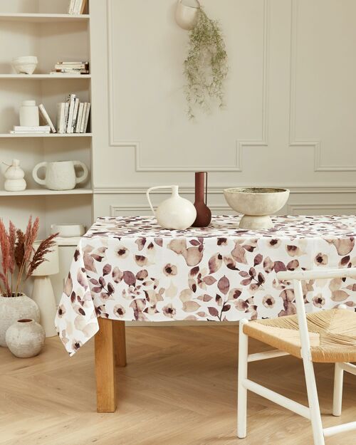 Nappe coton enduit - Petunia Prune CARRE 160x160