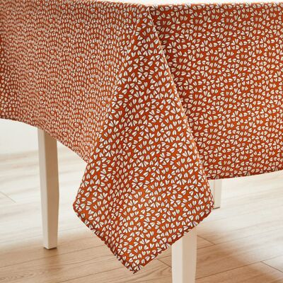Coated cotton tablecloth - Sao Orange RECT 160x300