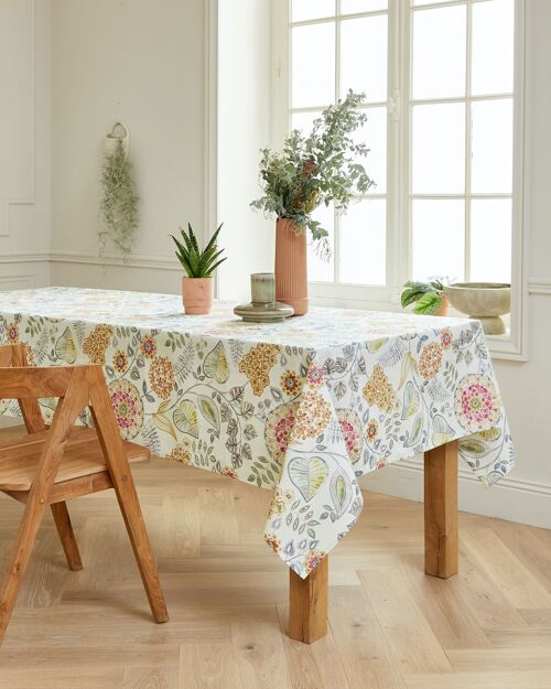 Nappe coton enduit - Talisman Multicolore RECT 160x200