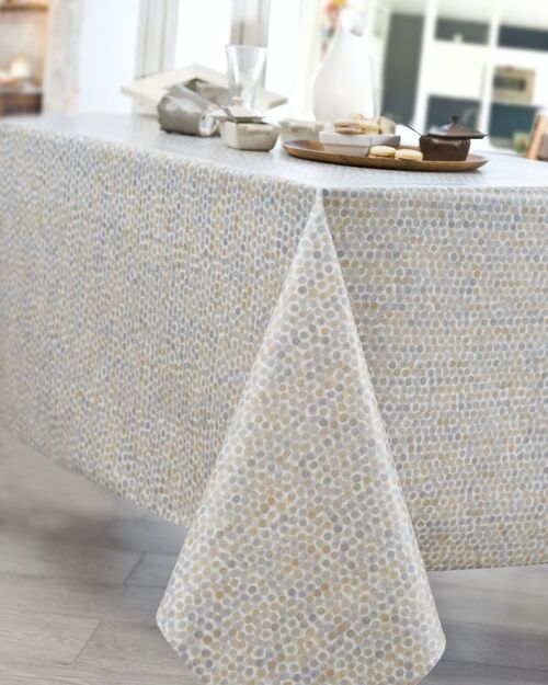 Nappe coton enduit - Perle Gris RECT 160x200