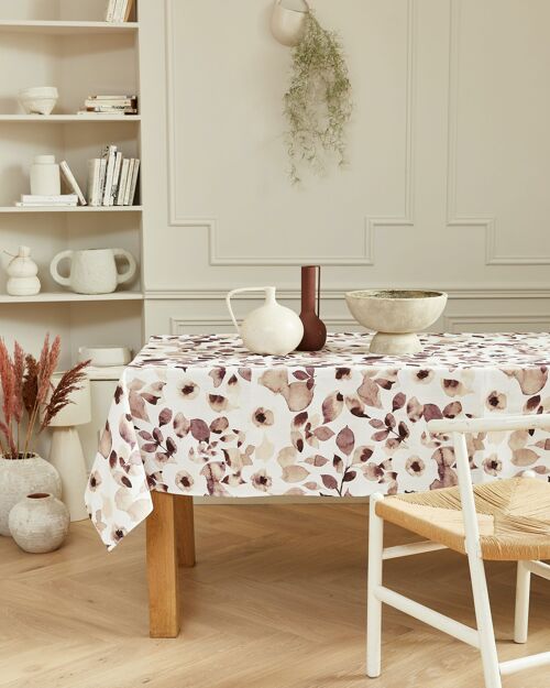 Nappe coton enduit - Petunia Prune RONDE 160