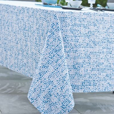 Tischdecke aus beschichteter Baumwolle - Pearl Blue RECT 160x200