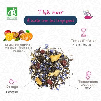 Thé noir : Escale sous les tropiques bio 100g 2