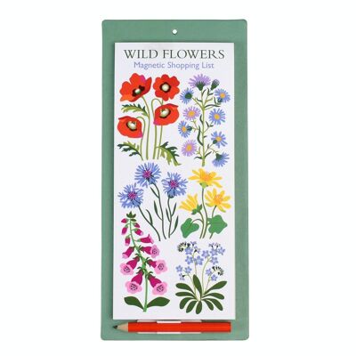 Magnetische Einkaufsliste - Wilde Blumen