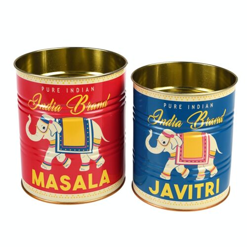 Storage tins (set of 2) - Masala and javitri