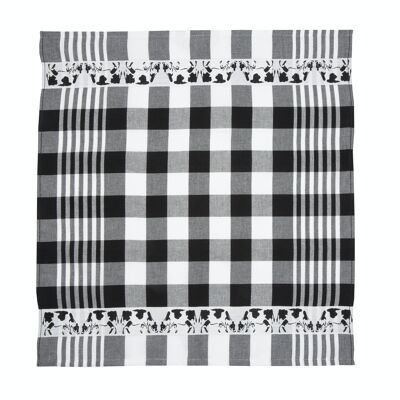 Cow Black - Tea towel set - 6 pieces - Twentse Damask